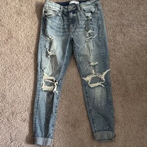 Distressed Blue Jeans